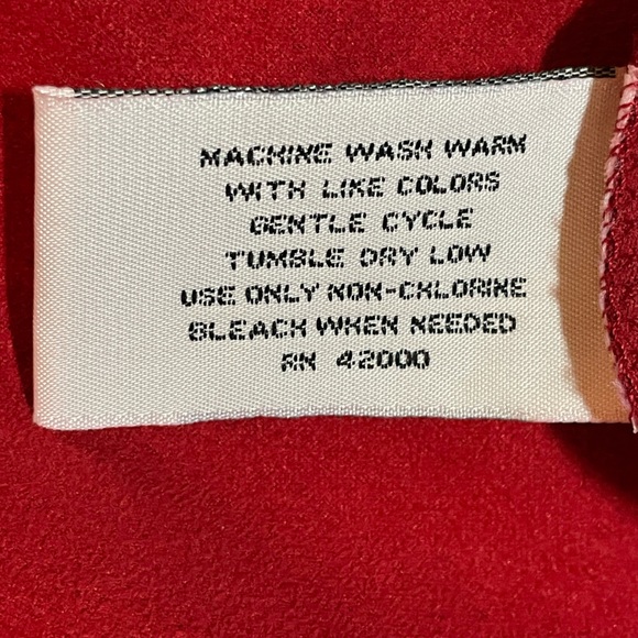 Red button down faux suede blouse by kathy ireland plus size 1X - Picture 5 of 5